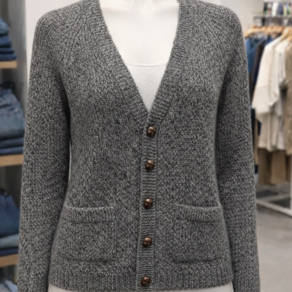 Bullocks Cashmere Gray Women's Cardigan Sweater